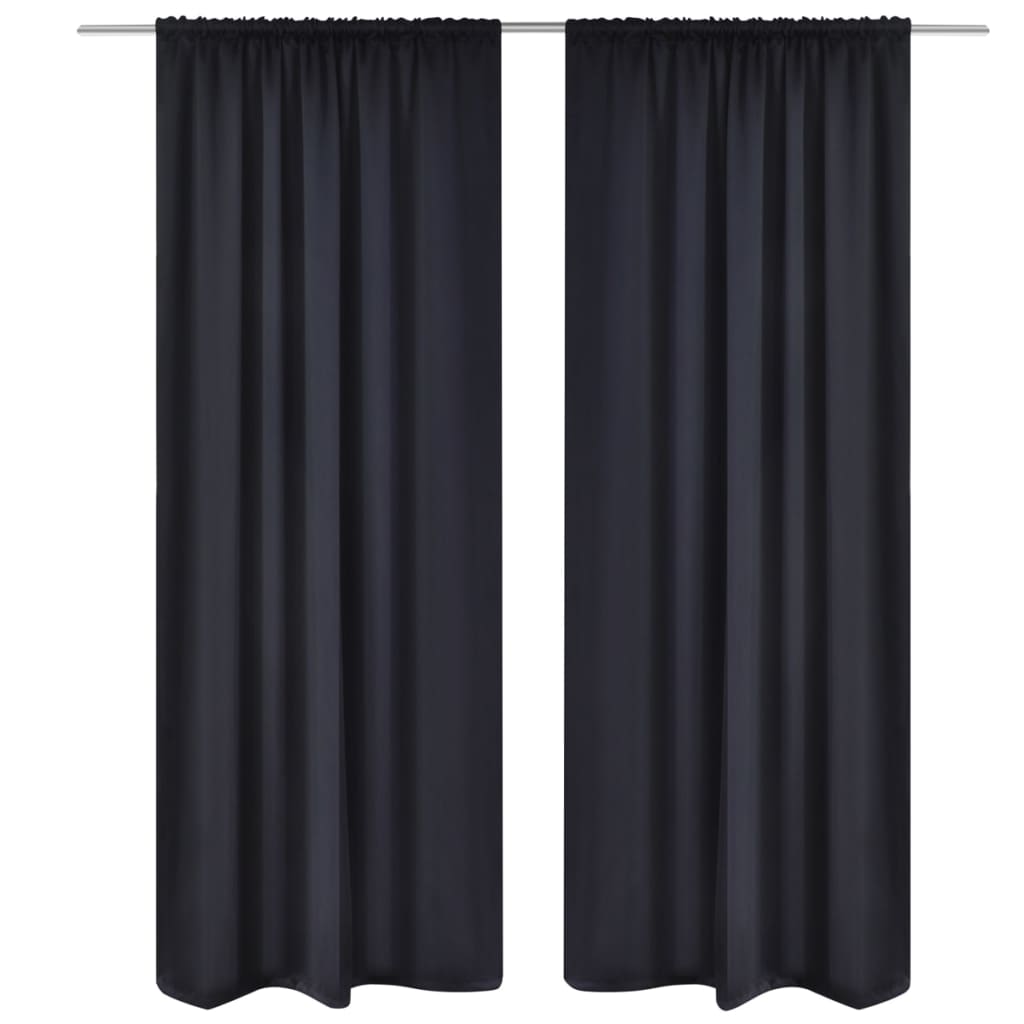 Draperii opace cu rejansă, 2 buc., negru, 135 x 245 cm Draperii opace cu rejansă, 2 buc., negru, 135 x 245 cm