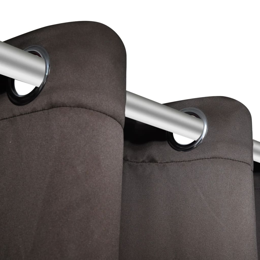 Draperii opace cu inele metalice, 2 buc., maro, 135 x 245 cm Draperii opace cu inele metalice, 2 buc., maro, 135 x 245 cm