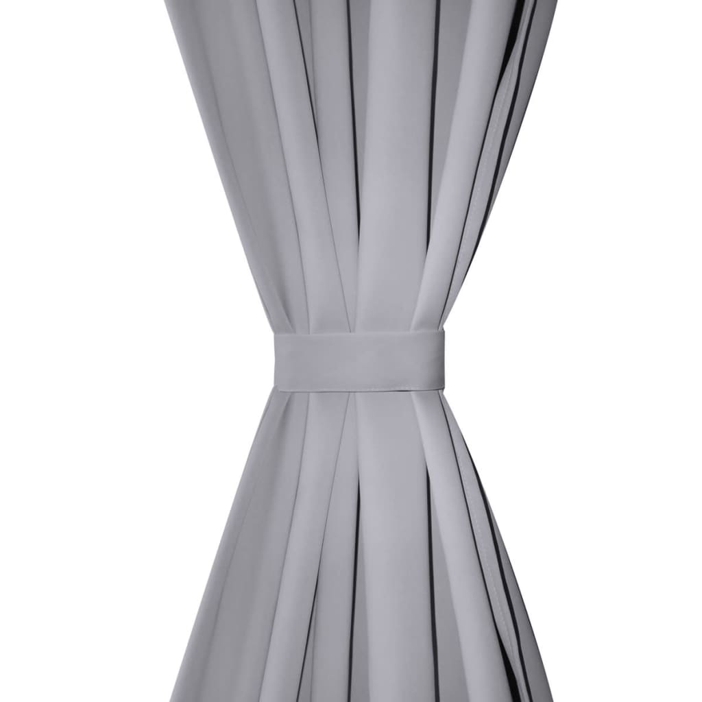 Draperii opace cu inele metalice, 2 buc., gri, 135 x 245 cm Draperii opace cu inele metalice, 2 buc., gri, 135 x 245 cm