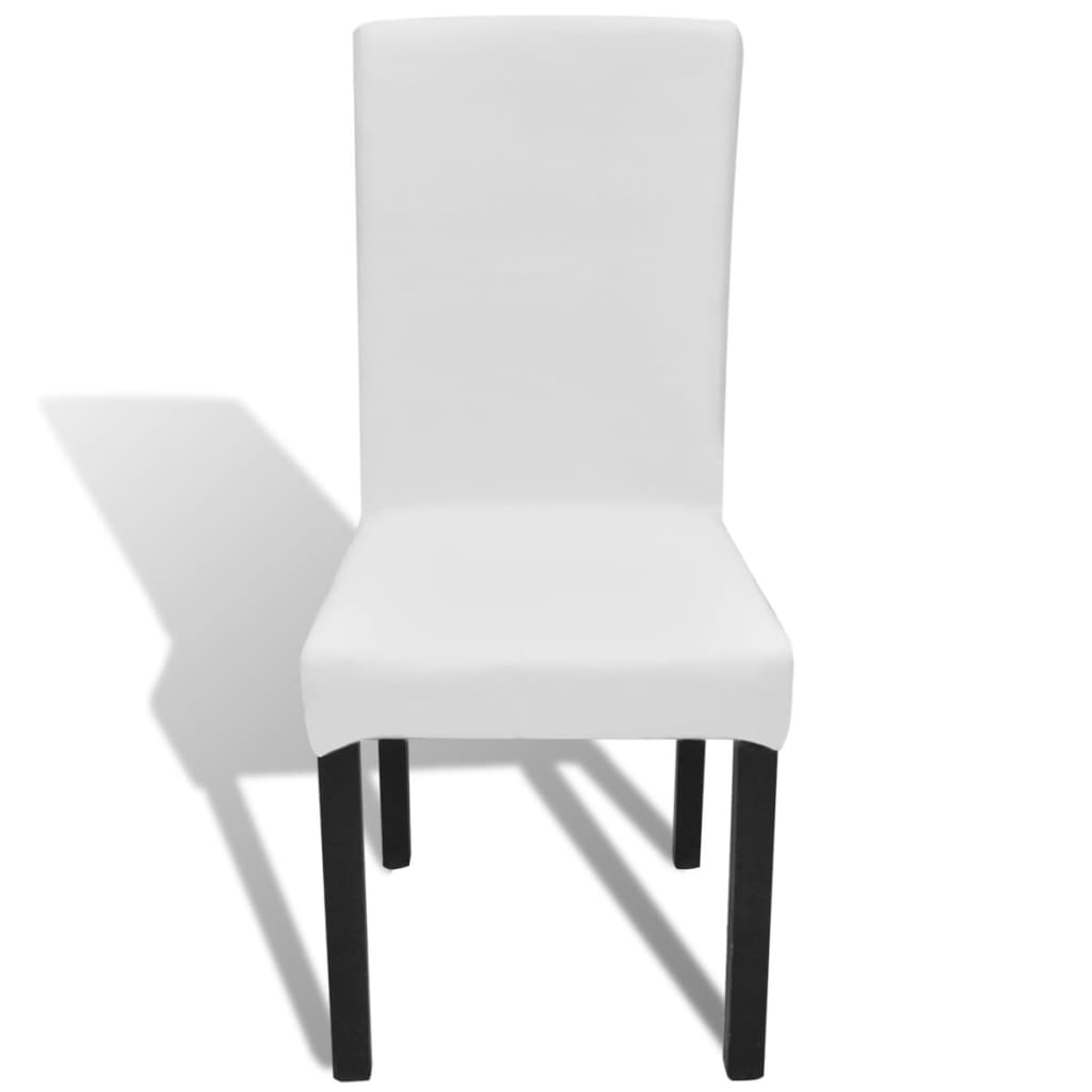 vidaXL Huse de scaun elastice drepte, 6 buc., alb vidaXL Huse de scaun elastice drepte, 6 buc., alb