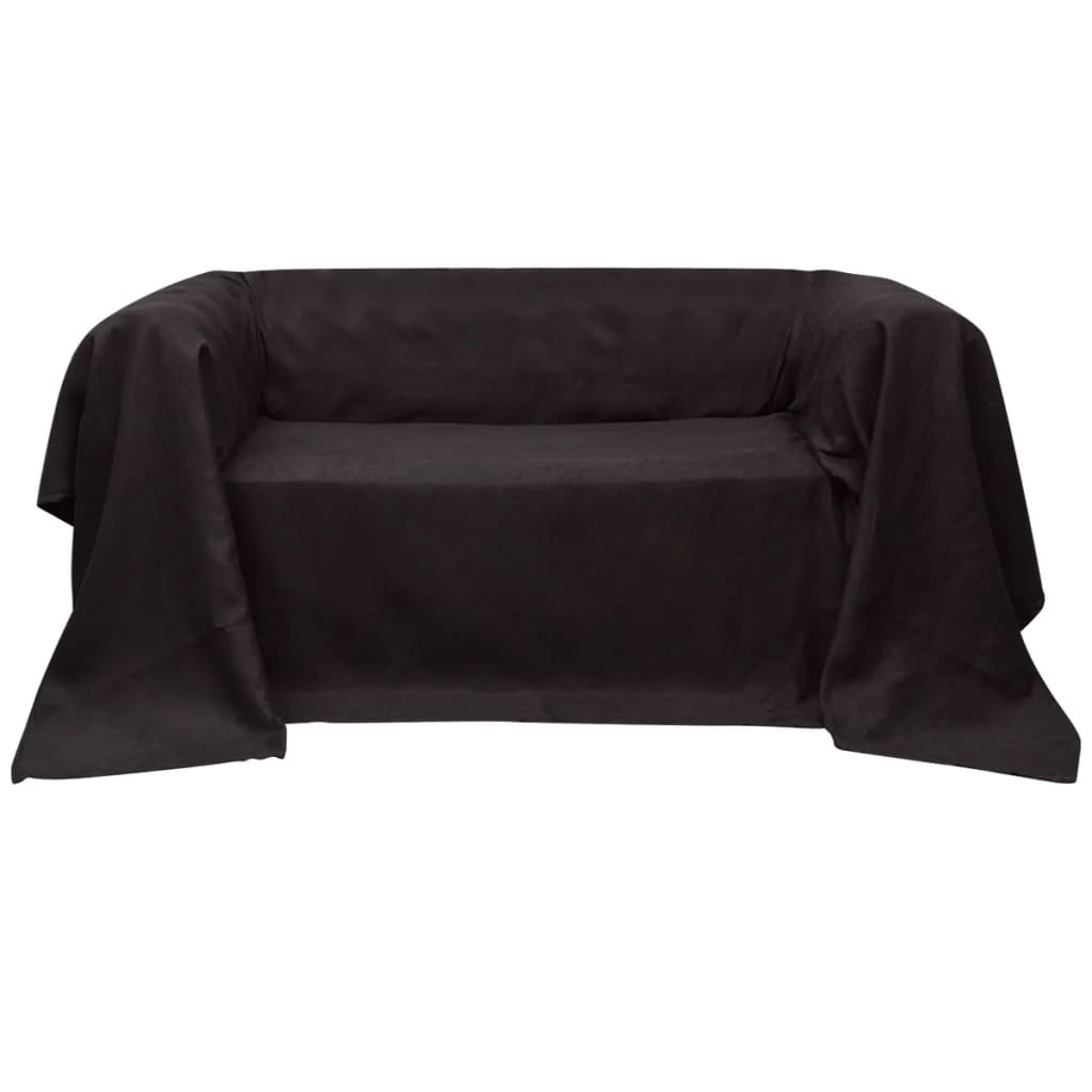 Husă din velur microfibră pentru canapea, 210 x 280 cm, maro Husă din velur microfibră pentru canapea, 210 x 280 cm, maro