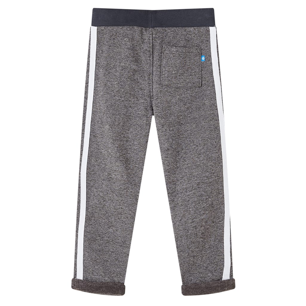 Pantaloni de trening pentru copii, gri închis melanj, 104 Pantaloni de trening pentru copii, gri închis melanj, 104