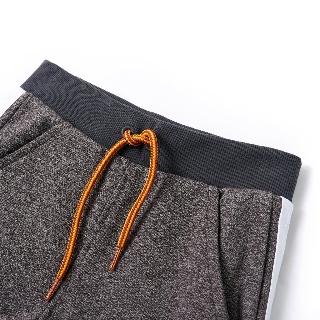 Pantaloni de trening pentru copii, gri închis melanj, 104 Pantaloni de trening pentru copii, gri închis melanj, 104