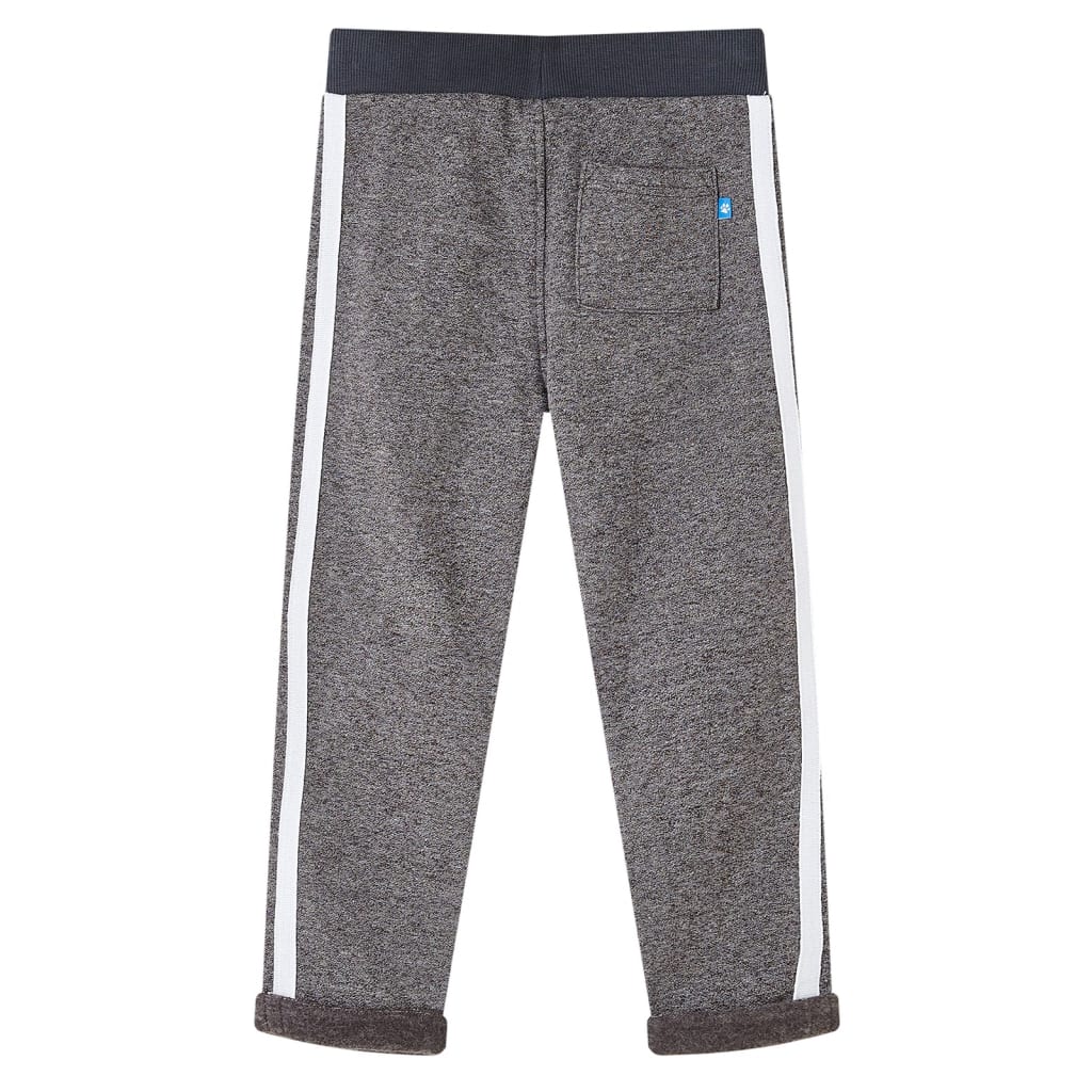 Pantaloni de trening pentru copii, gri închis melanj, 116 Pantaloni de trening pentru copii, gri închis melanj, 116