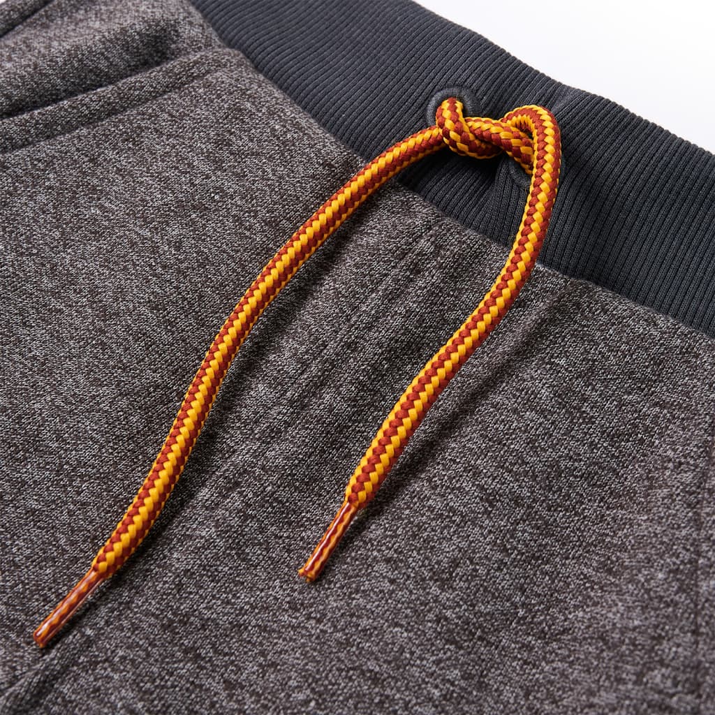 Pantaloni de trening pentru copii, gri închis melanj, 128 Pantaloni de trening pentru copii, gri închis melanj, 128