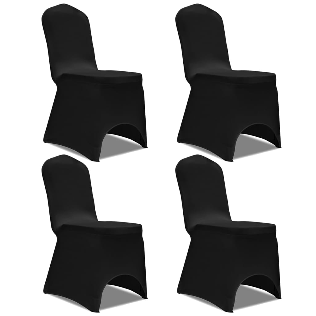vidaXL Husă de scaun elastică, 4 buc., negru vidaXL Husă de scaun elastică, 4 buc., negru