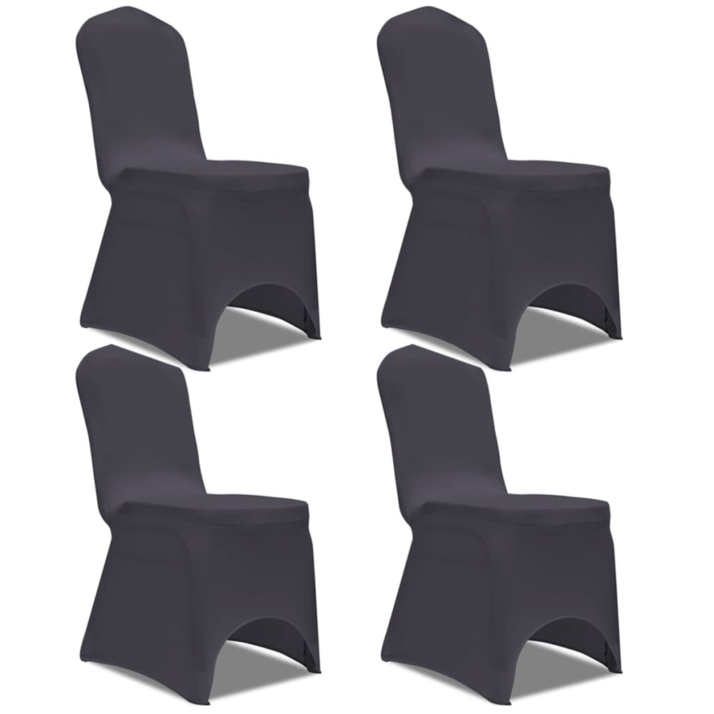 vidaXL Husă de scaun elastică, 4 buc., antracit vidaXL Husă de scaun elastică, 4 buc., antracit