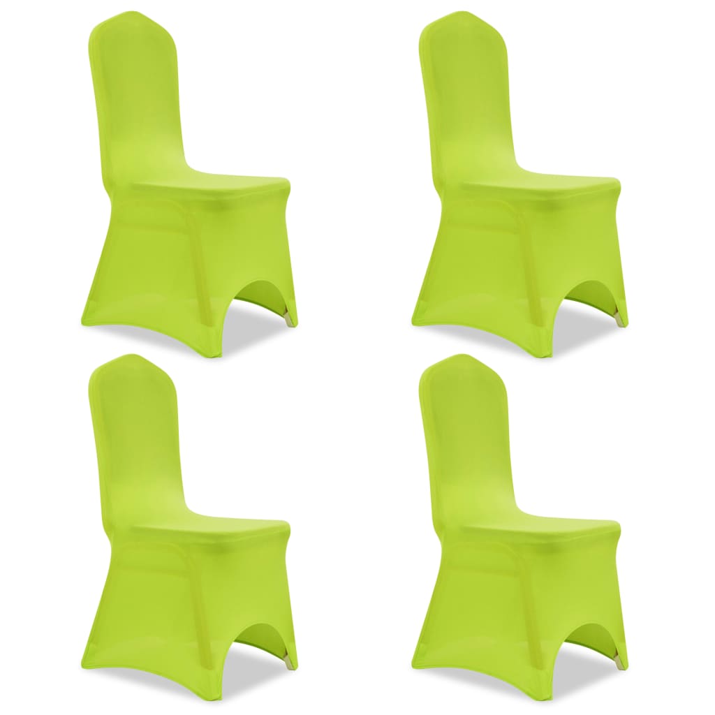 vidaXL Husă de scaun elastică, 4 buc., verde vidaXL Husă de scaun elastică, 4 buc., verde