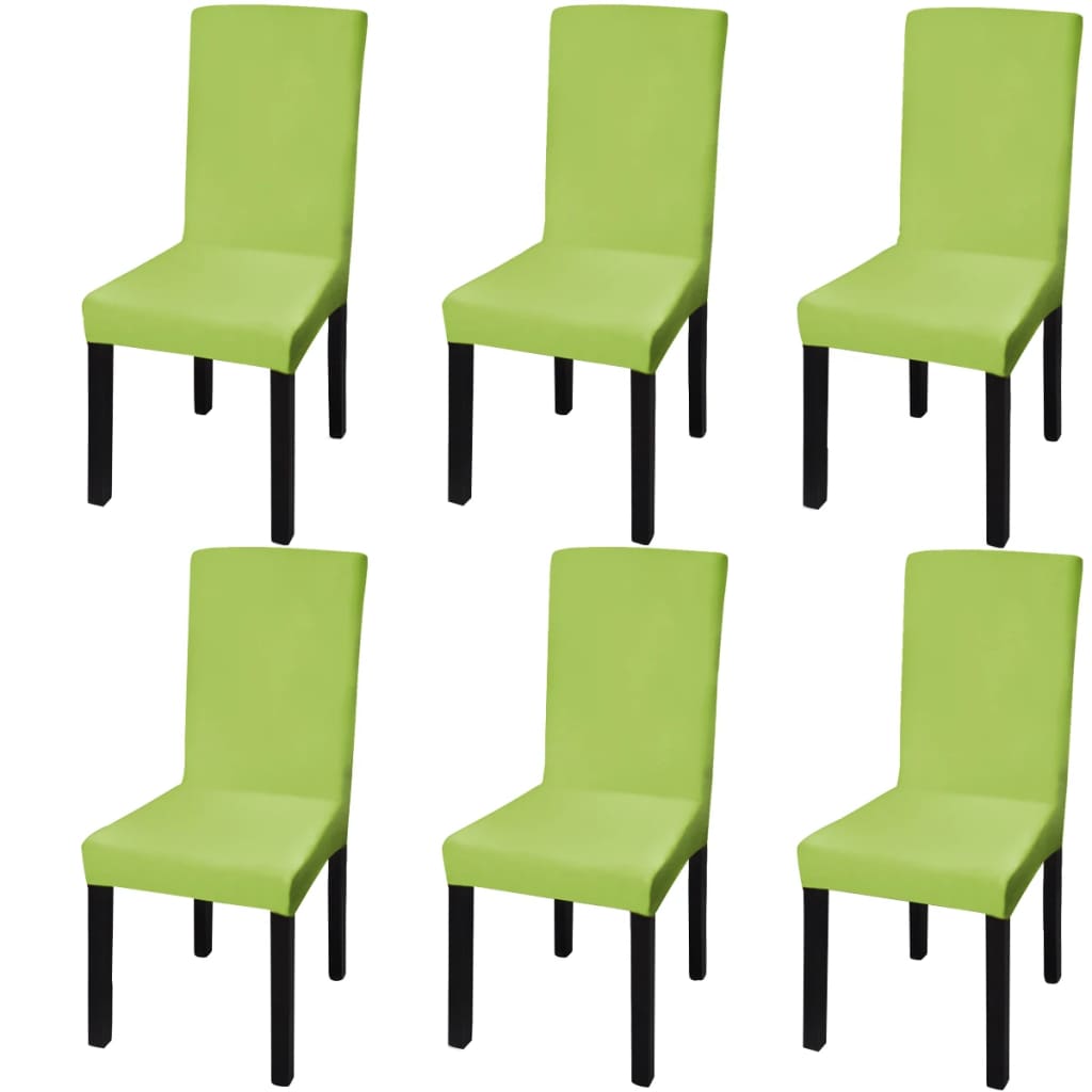 vidaXL Huse de scaun elastice drepte, 6 buc., verde vidaXL Huse de scaun elastice drepte, 6 buc., verde
