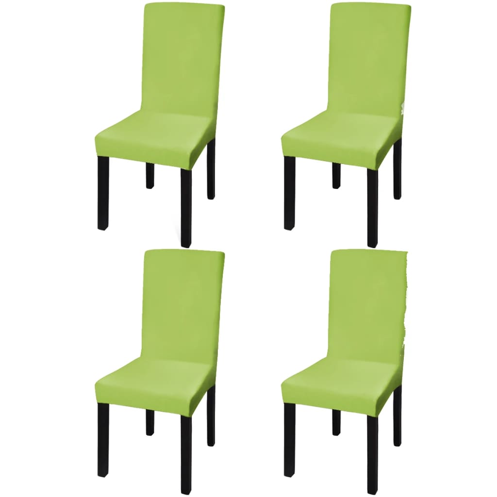 vidaXL Huse de scaun elastice drepte, 4 buc., verde vidaXL Huse de scaun elastice drepte, 4 buc., verde