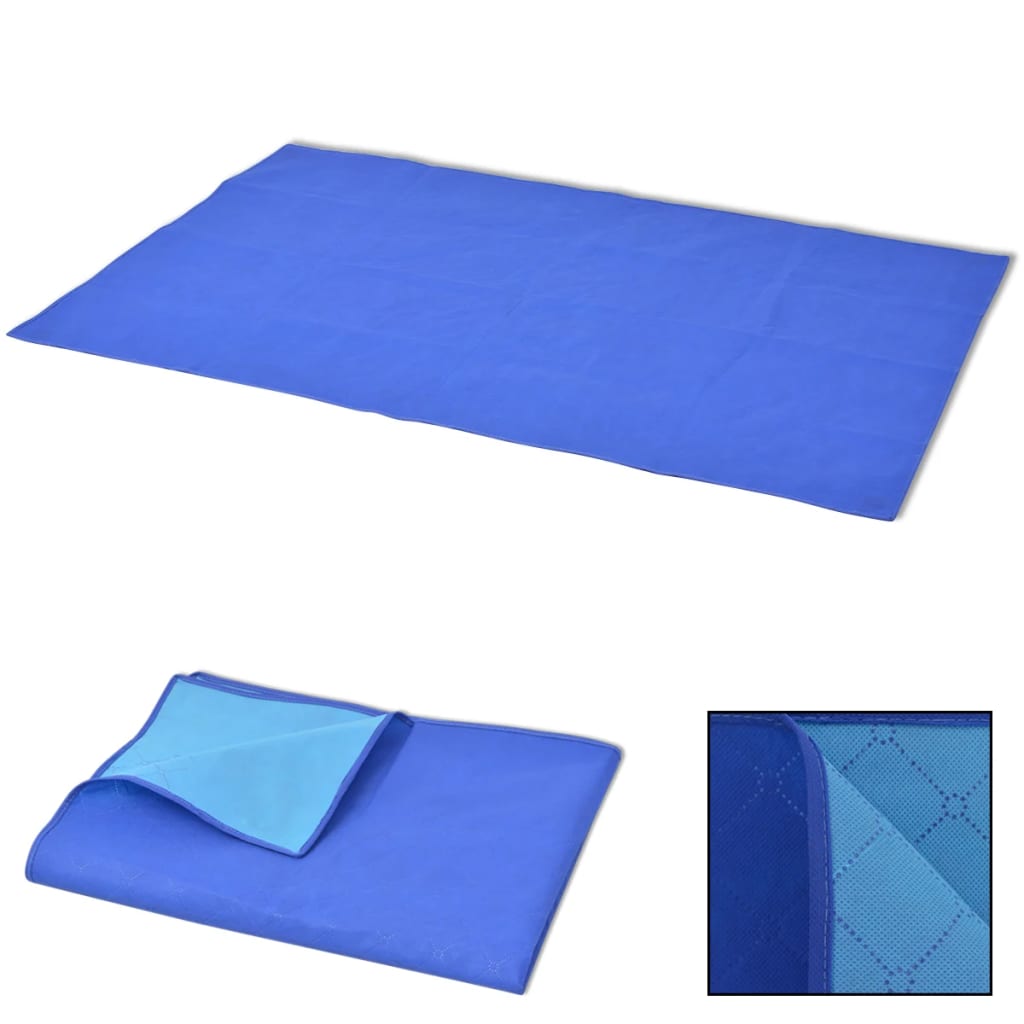 vidaXL Pătură pentru picnic, albastru și bleu, 100 x 150 cm vidaXL Pătură pentru picnic, albastru și bleu, 100 x 150 cm