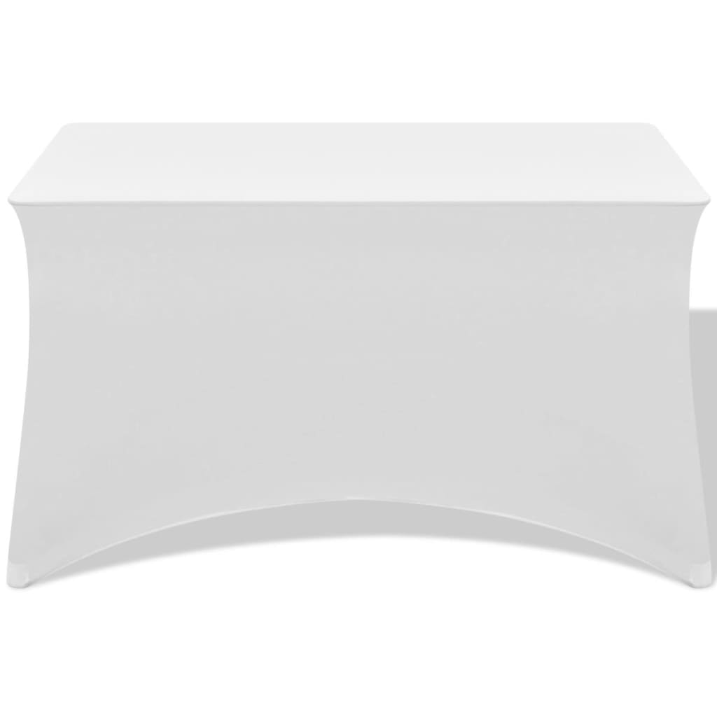 vidaXL Huse elastice pentru masă, 243 x 76 x 74 cm, alb, 2 buc. vidaXL Huse elastice pentru masă, 243 x 76 x 74 cm, alb, 2 buc.