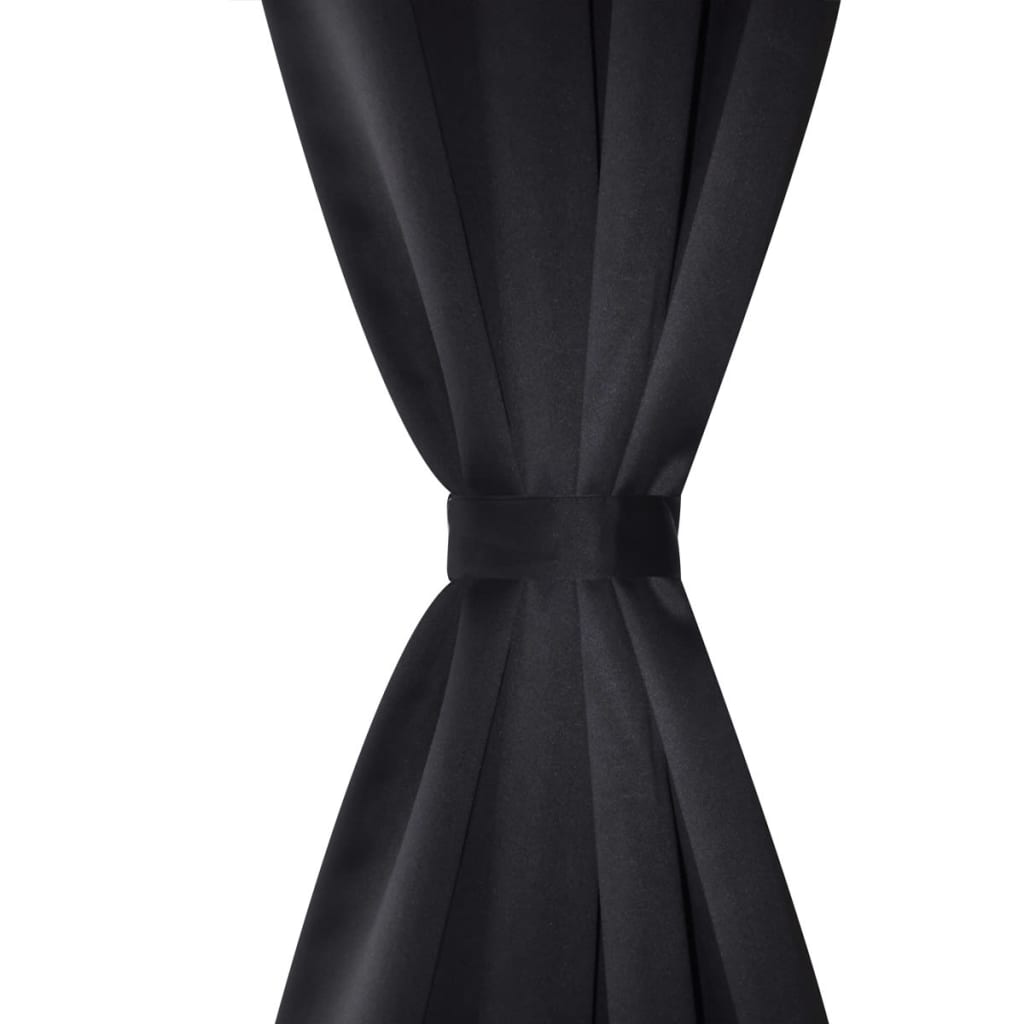 vidaXL Draperii opace cu ocheți metalici, 2 buc, 135 x 175 cm, negru vidaXL Draperii opace cu ocheți metalici, 2 buc, 135 x 175 cm, negru