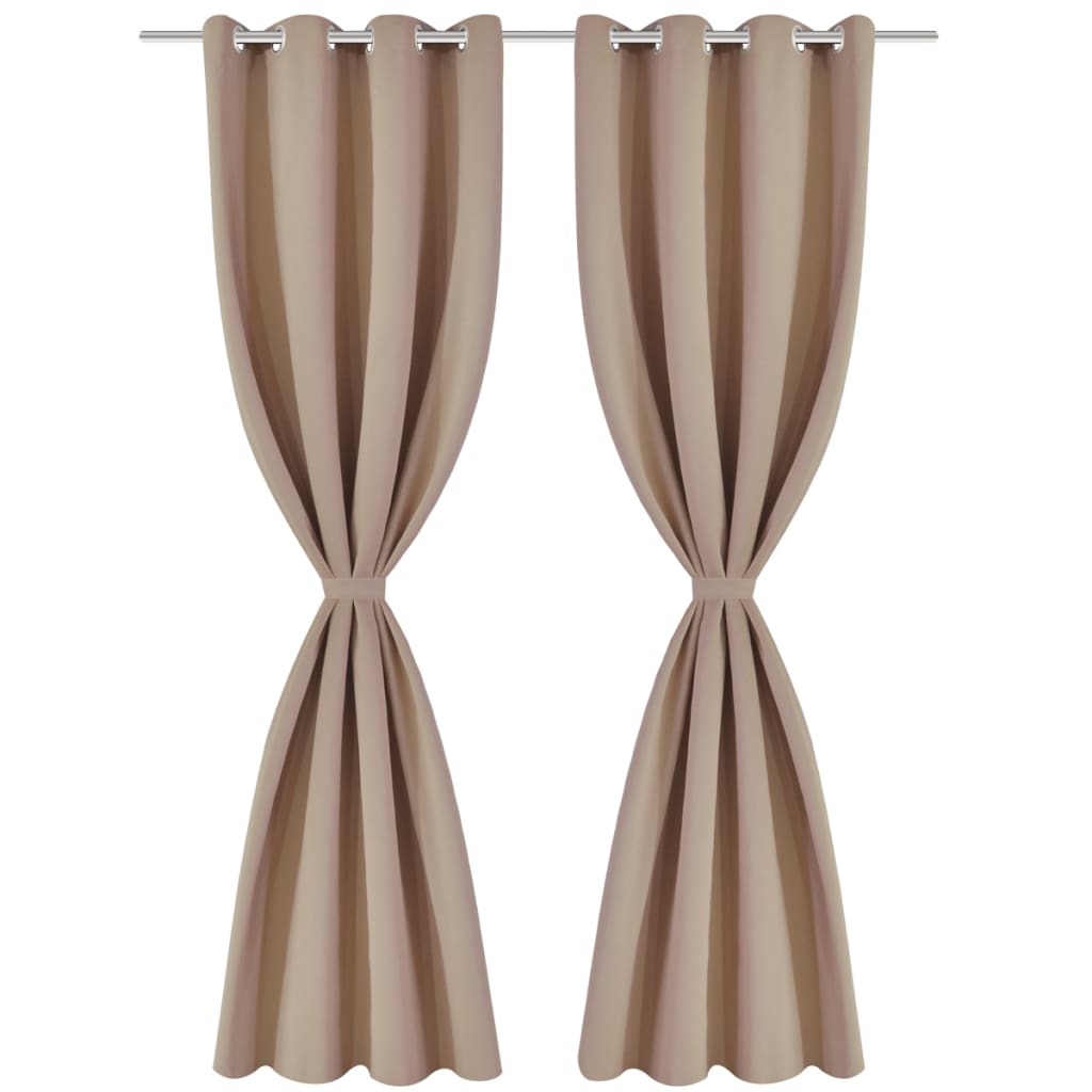 vidaXL Draperii opace cu ocheți metalici, 2 buc, 135 x 175 cm, crem vidaXL Draperii opace cu ocheți metalici, 2 buc, 135 x 175 cm, crem