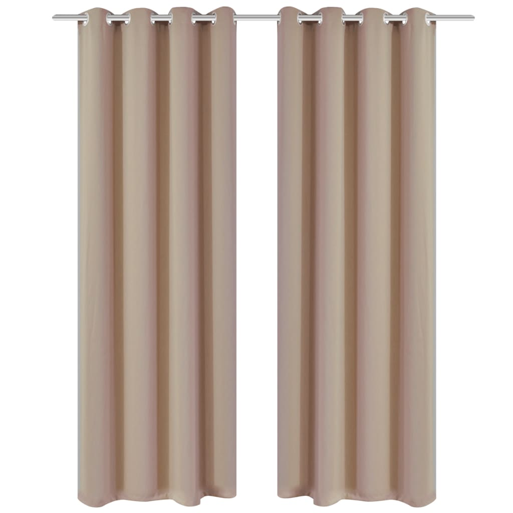 vidaXL Draperii opace cu ocheți metalici, 2 buc, 135 x 175 cm, crem vidaXL Draperii opace cu ocheți metalici, 2 buc, 135 x 175 cm, crem