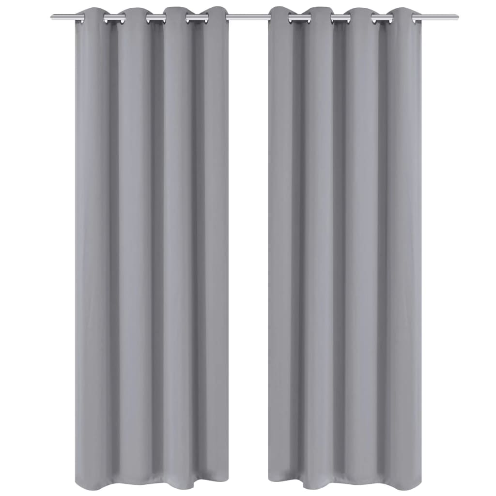 vidaXL Draperii opace cu ocheți metalici, 2 buc, 135 x 175 cm, gri vidaXL Draperii opace cu ocheți metalici, 2 buc, 135 x 175 cm, gri