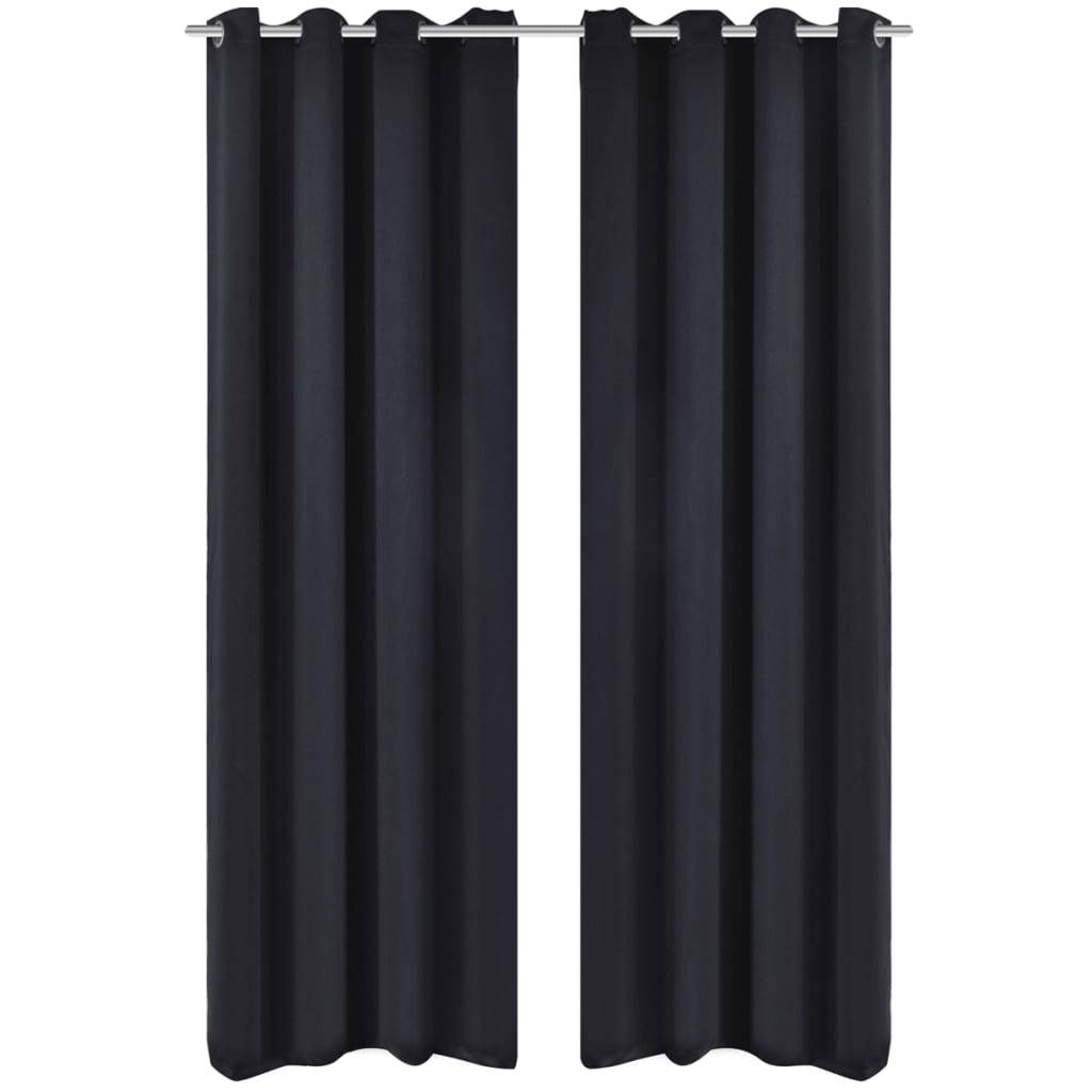 vidaXL Draperie opacă, ocheți metalici, 270 x 245 cm, negru vidaXL Draperie opacă, ocheți metalici, 270 x 245 cm, negru