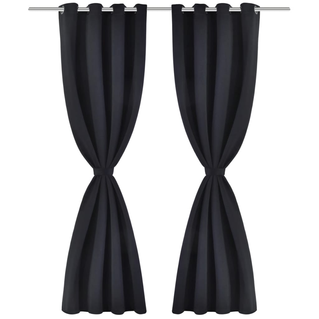 vidaXL Draperie opacă, ocheți metalici, 270 x 245 cm, negru vidaXL Draperie opacă, ocheți metalici, 270 x 245 cm, negru