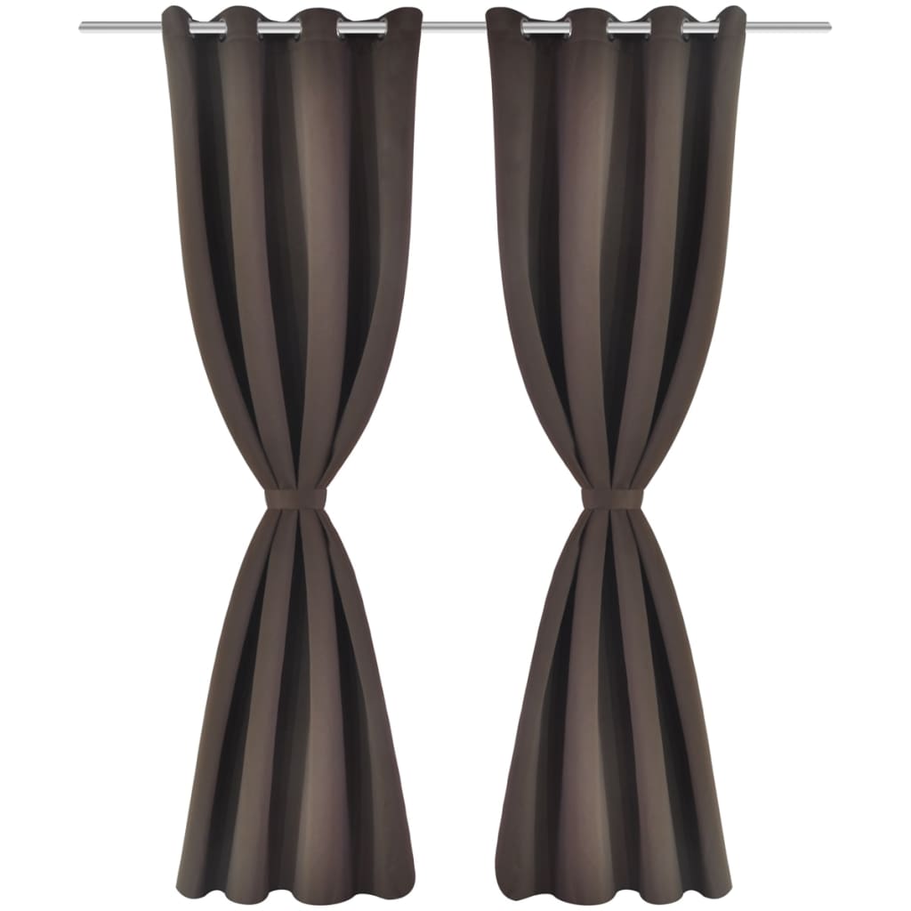 vidaXL Draperie opacă, ocheți metalici, 270 x 245 cm, maro vidaXL Draperie opacă, ocheți metalici, 270 x 245 cm, maro