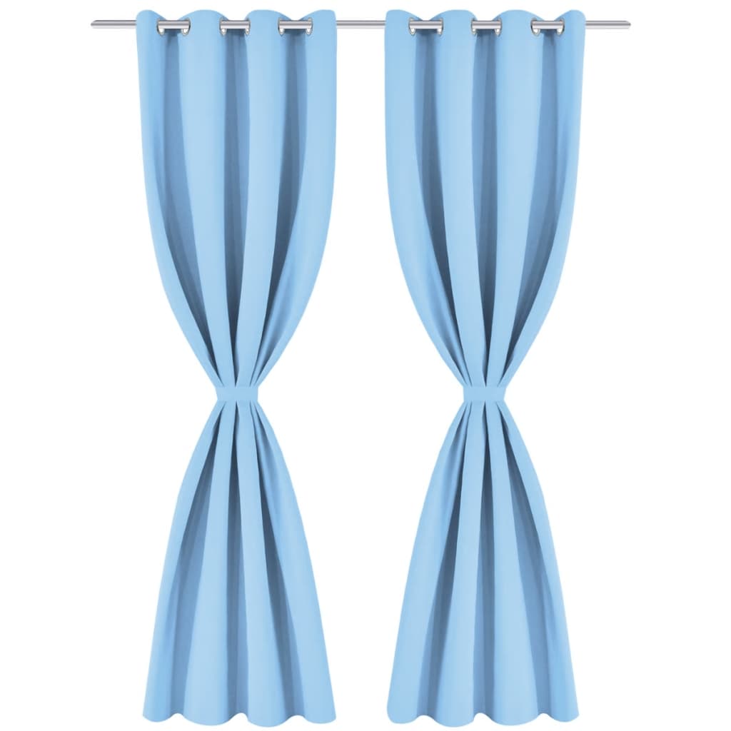vidaXL Draperii opace cu ocheți metalici, 2 buc, 135 x 175 cm, turcoaz vidaXL Draperii opace cu ocheți metalici, 2 buc, 135 x 175 cm, turcoaz