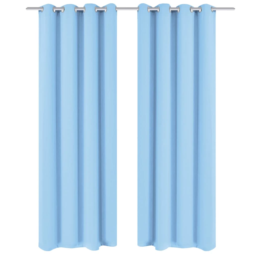 vidaXL Draperii opace cu ocheți metalici, 2 buc, 135 x 175 cm, turcoaz vidaXL Draperii opace cu ocheți metalici, 2 buc, 135 x 175 cm, turcoaz