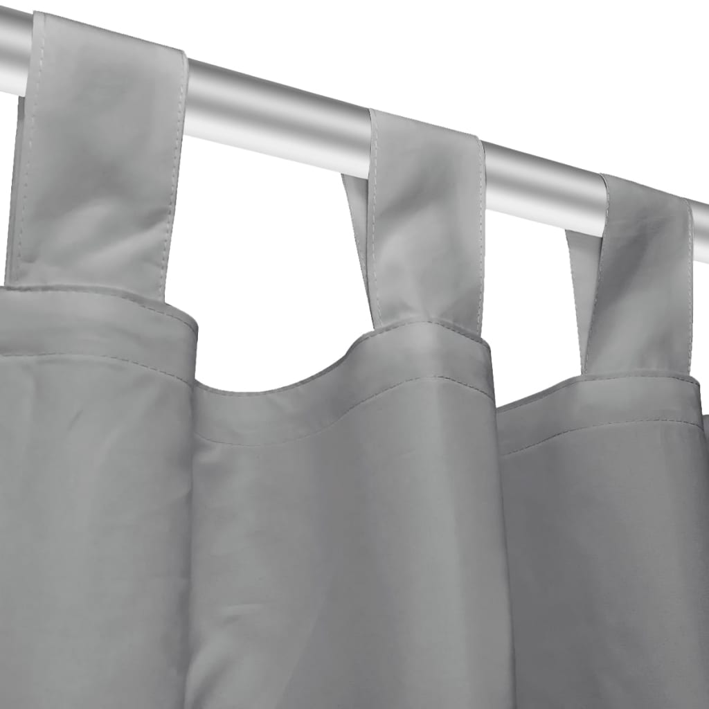 vidaXL Draperii micro-satin cu bride, 2 buc, 140 x 175 cm, gri vidaXL Draperii micro-satin cu bride, 2 buc, 140 x 175 cm, gri