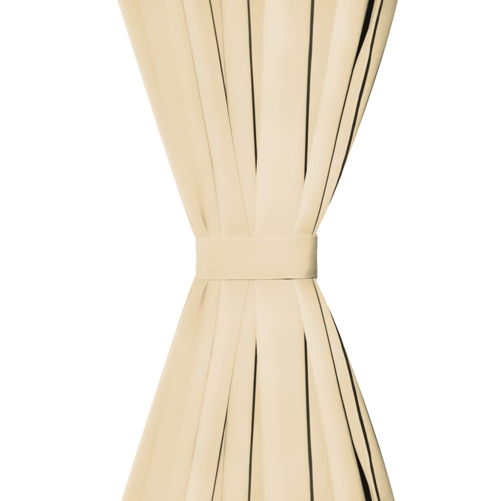 vidaXL Draperii micro-satin cu bride, 2 buc, 140 x 245 cm, bej vidaXL Draperii micro-satin cu bride, 2 buc, 140 x 245 cm, bej