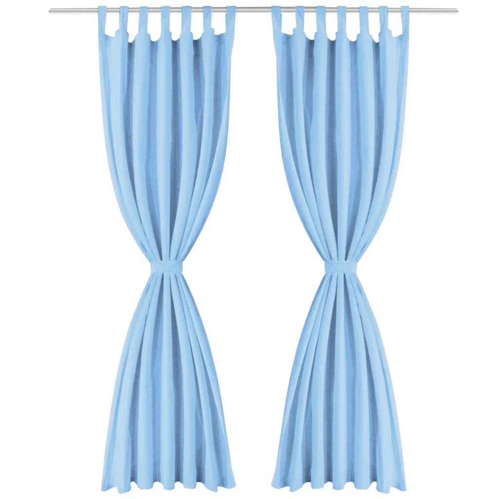 vidaXL Draperii micro-satin cu bride, 2 buc, 140 x 225 cm, turcoaz vidaXL Draperii micro-satin cu bride, 2 buc, 140 x 225 cm, turcoaz