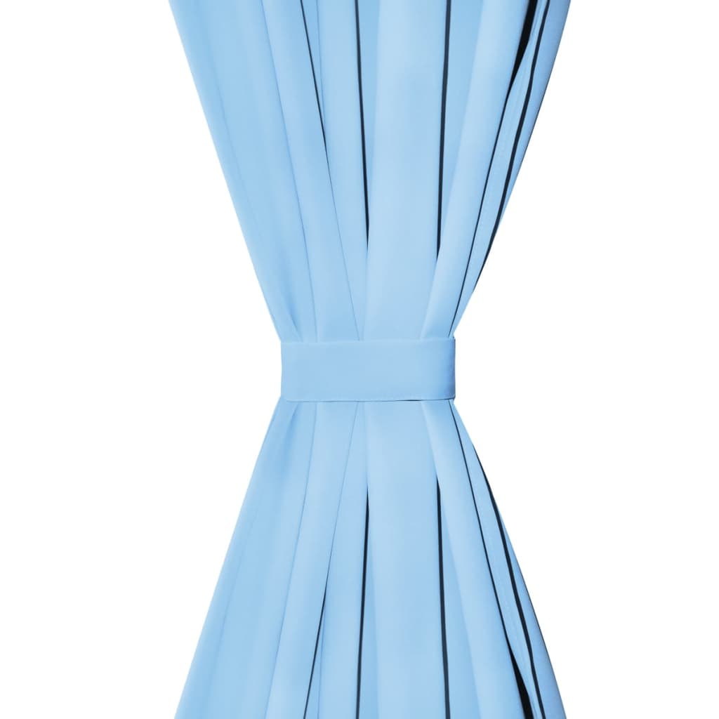 vidaXL Draperii micro-satin cu bride, 2 buc, 140 x 225 cm, turcoaz vidaXL Draperii micro-satin cu bride, 2 buc, 140 x 225 cm, turcoaz