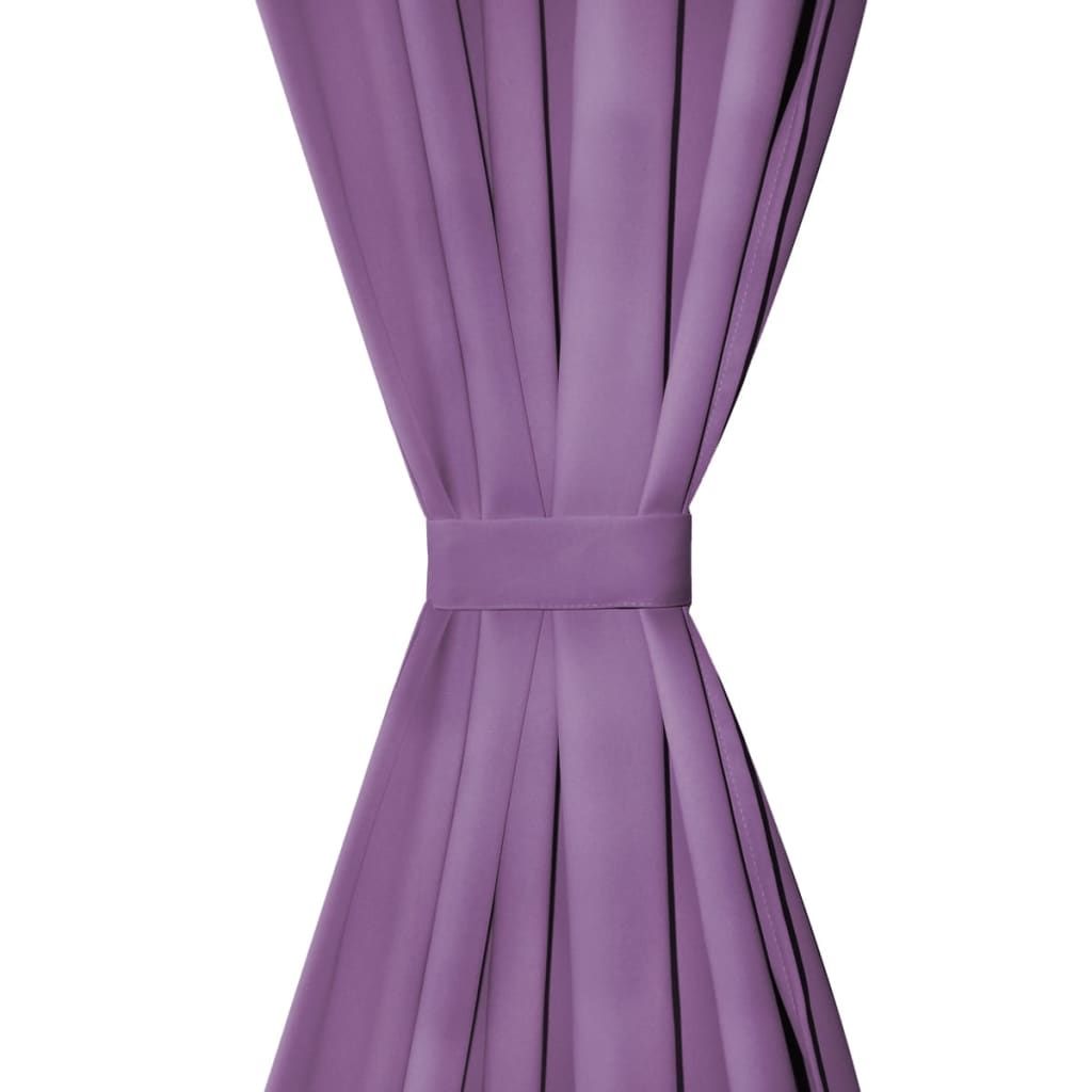 vidaXL Draperii micro-satin cu bride, 2 buc, 140 x 225 cm, violet vidaXL Draperii micro-satin cu bride, 2 buc, 140 x 225 cm, violet