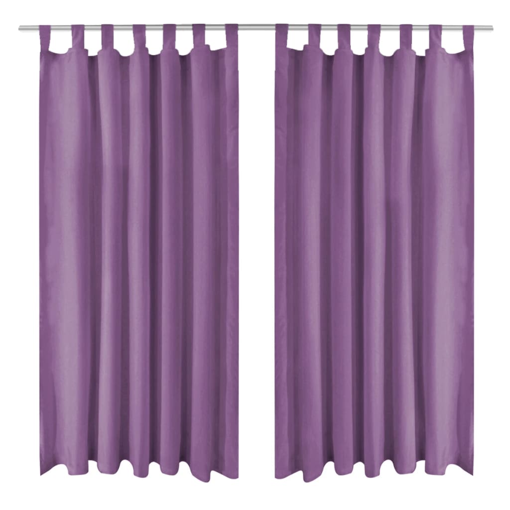 vidaXL Draperii micro-satin cu bride, 2 buc, 140 x 225 cm, violet vidaXL Draperii micro-satin cu bride, 2 buc, 140 x 225 cm, violet