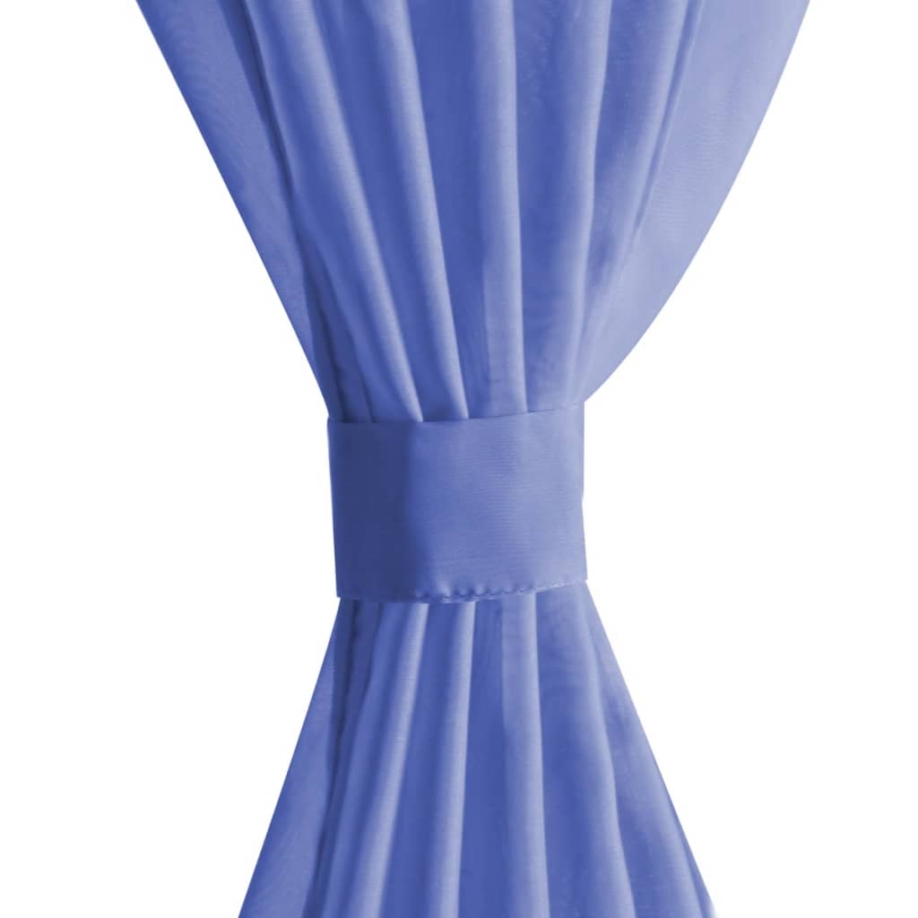 vidaXL Draperii din voal, 2 buc., 140 x 175 cm, albastru regal