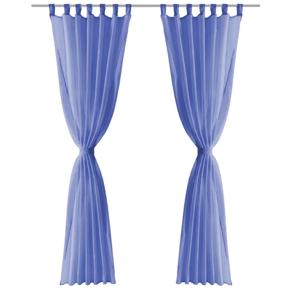 vidaXL Draperii din voal, 2 buc., 140 x 225 cm, albastru regal vidaXL Draperii din voal, 2 buc., 140 x 225 cm, albastru regal
