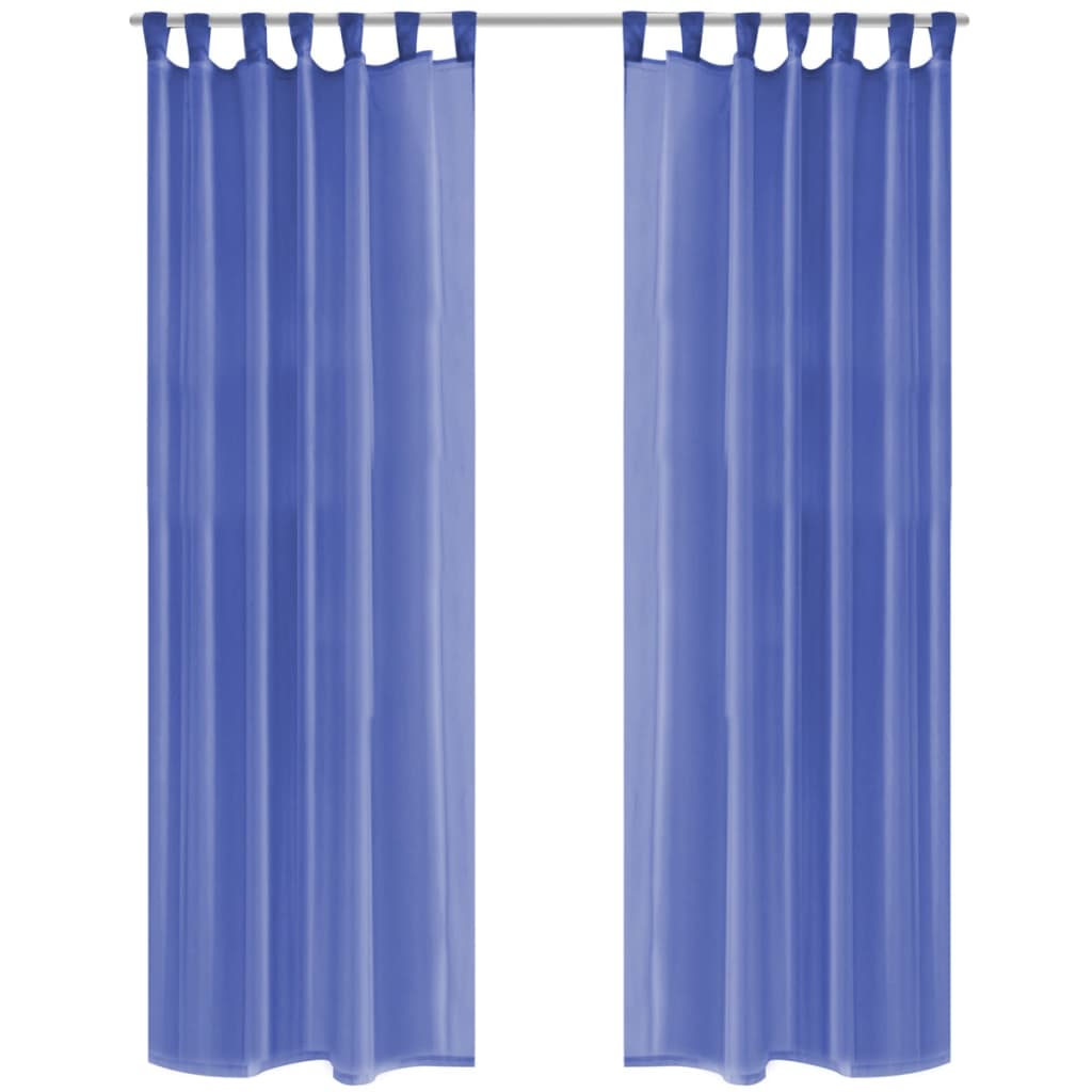 vidaXL Draperii din voal, 2 buc., 140 x 225 cm, albastru regal vidaXL Draperii din voal, 2 buc., 140 x 225 cm, albastru regal