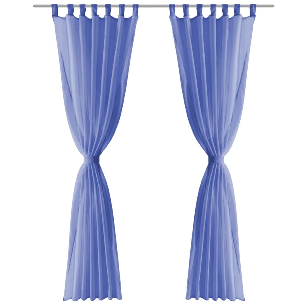 vidaXL Draperii din voal, 2 buc., 140 x 245 cm, albastru regal vidaXL Draperii din voal, 2 buc., 140 x 245 cm, albastru regal