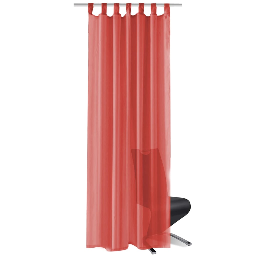 vidaXL Draperii din voal 2 buc., 140 x 225 cm, roșu vidaXL Draperii din voal 2 buc., 140 x 225 cm, roșu