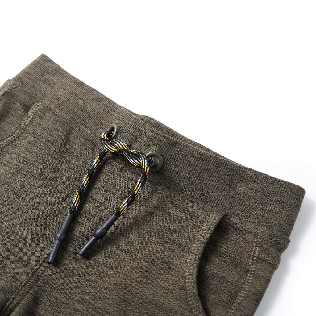 Pantaloni de trening pentru copii, kaki închis melanj, 92 Pantaloni de trening pentru copii, kaki închis melanj, 92