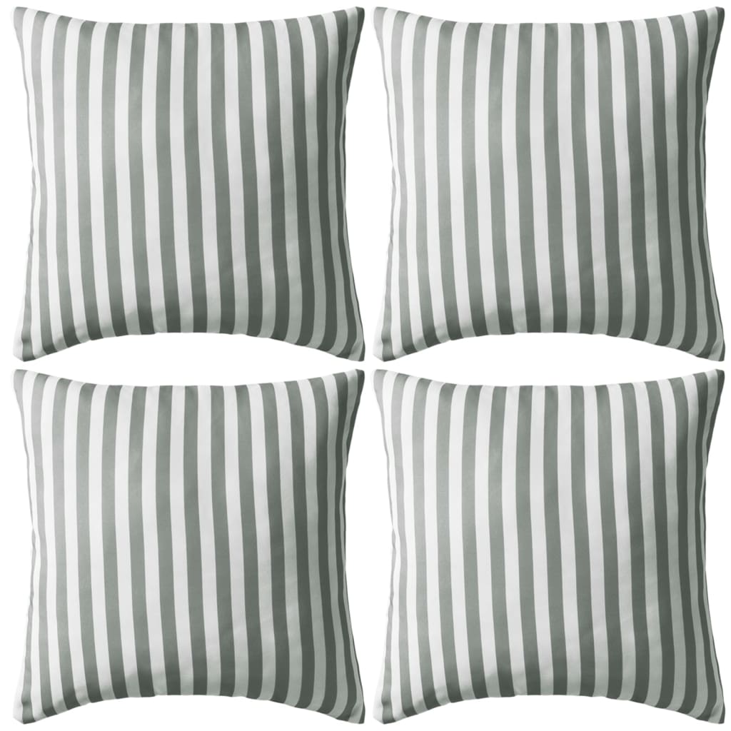 vidaXL Perne de exterior, 4 buc, imprimeu dungi, 45x45 cm, gri vidaXL Perne de exterior, 4 buc, imprimeu dungi, 45x45 cm, gri