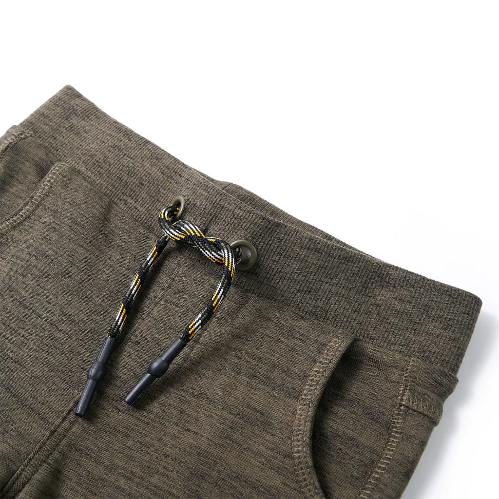 Pantaloni de trening pentru copii, kaki închis melanj, 128 Pantaloni de trening pentru copii, kaki închis melanj, 128