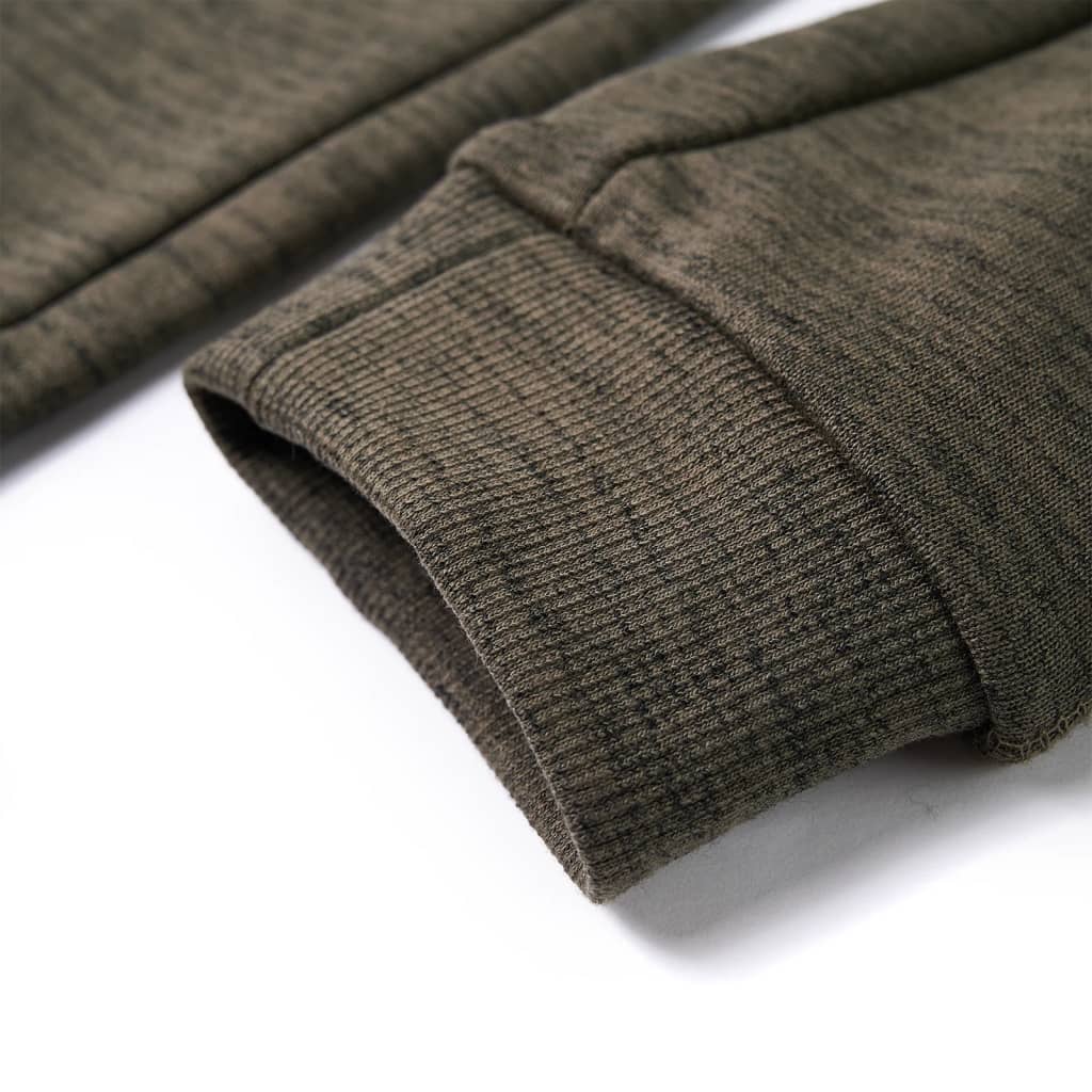 Pantaloni de trening pentru copii, kaki închis melanj, 128 Pantaloni de trening pentru copii, kaki închis melanj, 128