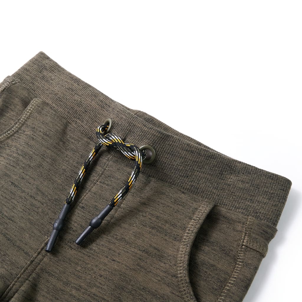 Pantaloni de trening pentru copii, kaki închis melanj, 140 Pantaloni de trening pentru copii, kaki închis melanj, 140