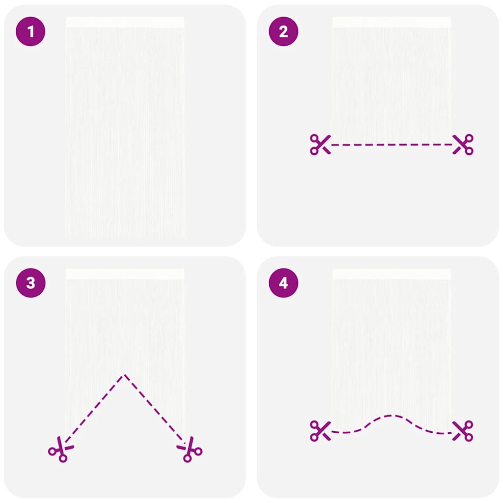 vidaXL Draperii franjuri, 2 buc., 100 x 250 cm, alb