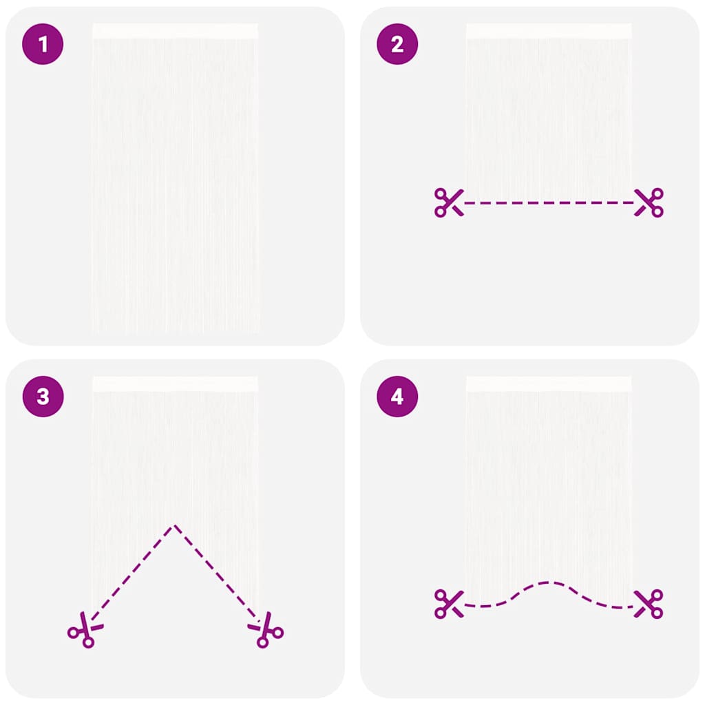 vidaXL Draperii cu franjuri, 2 buc., 140 x 250 cm, alb