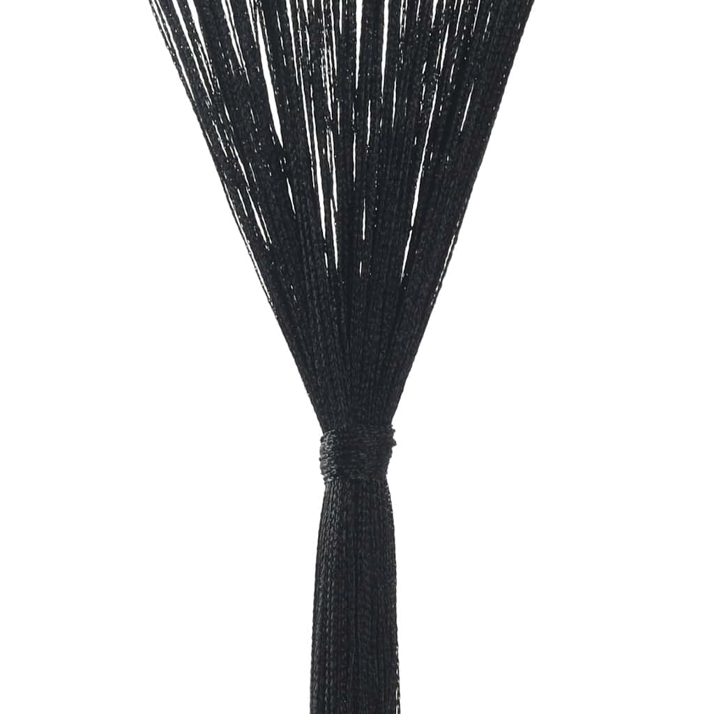 vidaXL Draperii cu franjuri, 2 buc., 140 x 250 cm, negru