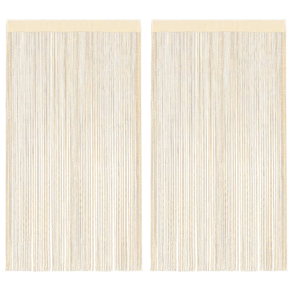 vidaXL Draperii cu franjuri, 2 buc., 140 x 250 cm, crem