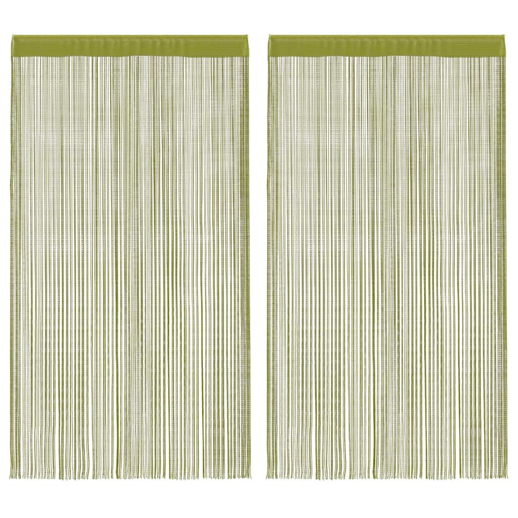 vidaXL Draperii cu franjuri, 2 buc., 100 x 250 cm, verde