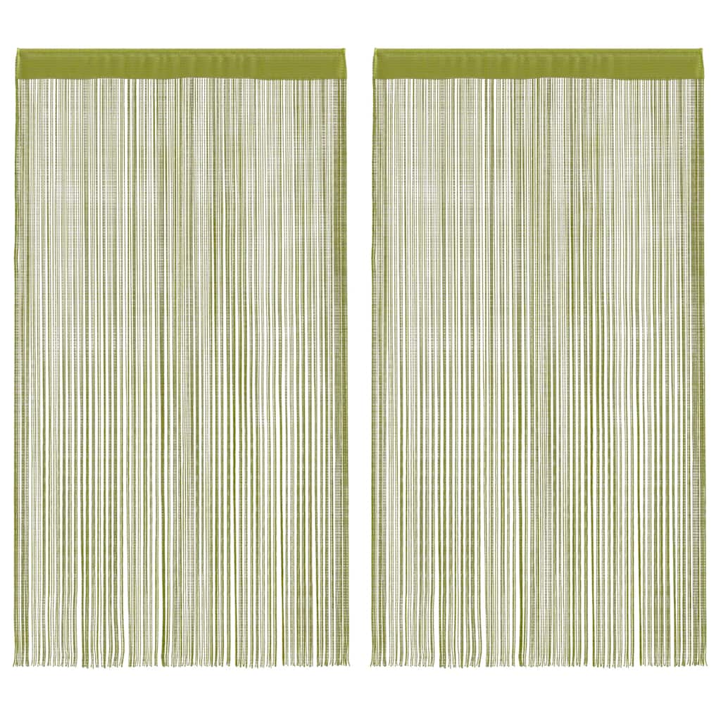 vidaXL Draperii cu franjuri, 2 buc., 140 x 250 cm, verde