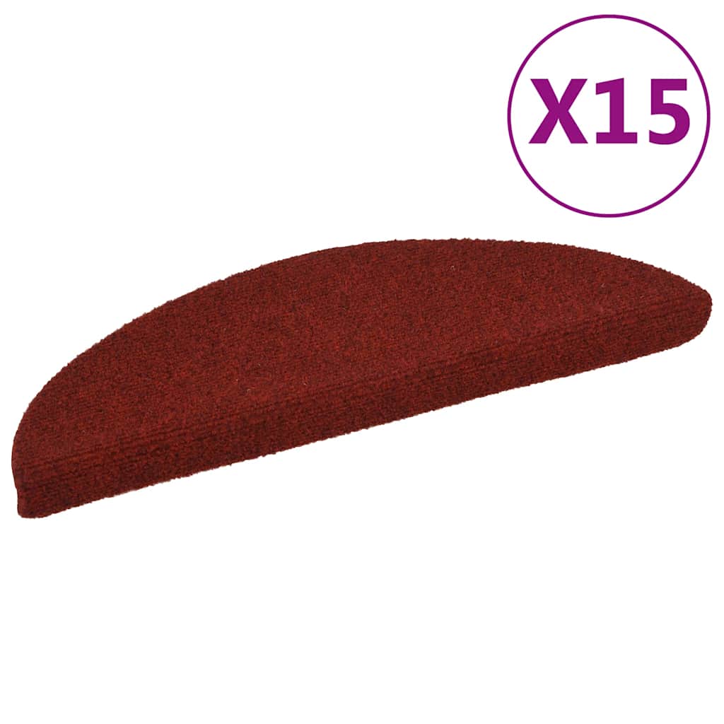 vidaXL Covorașe pentru scări autoadezive, 15 buc., 56x17x3 cm, roșu bordeaux, semirotunde vidaXL Covorașe pentru scări autoadezive, 15 buc., 56x17x3 cm, roșu bordeaux, semirotunde