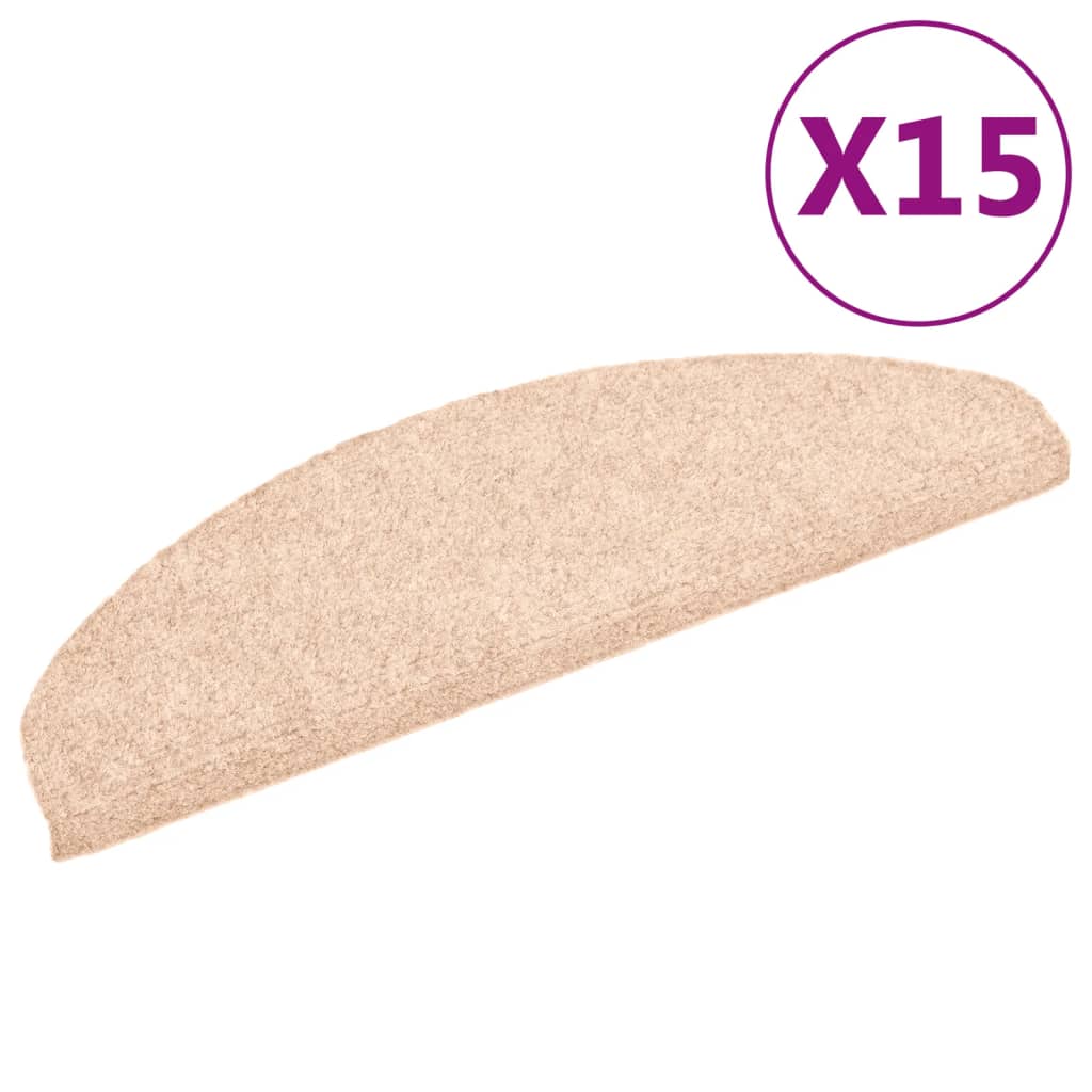 vidaXL Covorașe autoadezive pentru scări, 15 buc., 65x21x4 cm, crem, semirotunde, mari vidaXL Covorașe autoadezive pentru scări, 15 buc., 65x21x4 cm, crem, semirotunde, mari