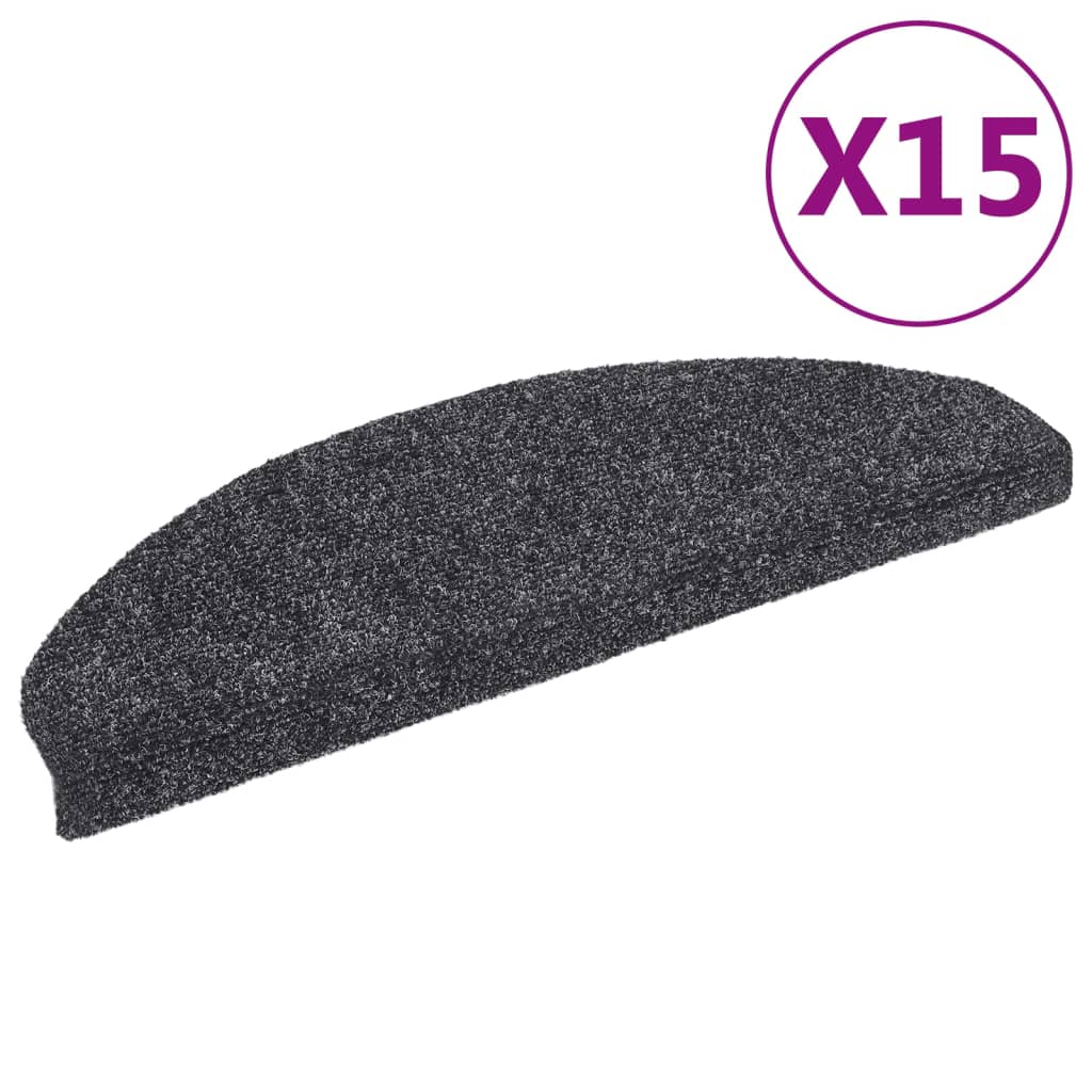 vidaXL Covorașe pentru scări autoadezive, 15 buc., 65x21x4 cm, gri închis, semirotunde, mari vidaXL Covorașe pentru scări autoadezive, 15 buc., 65x21x4 cm, gri închis, semirotunde, mari